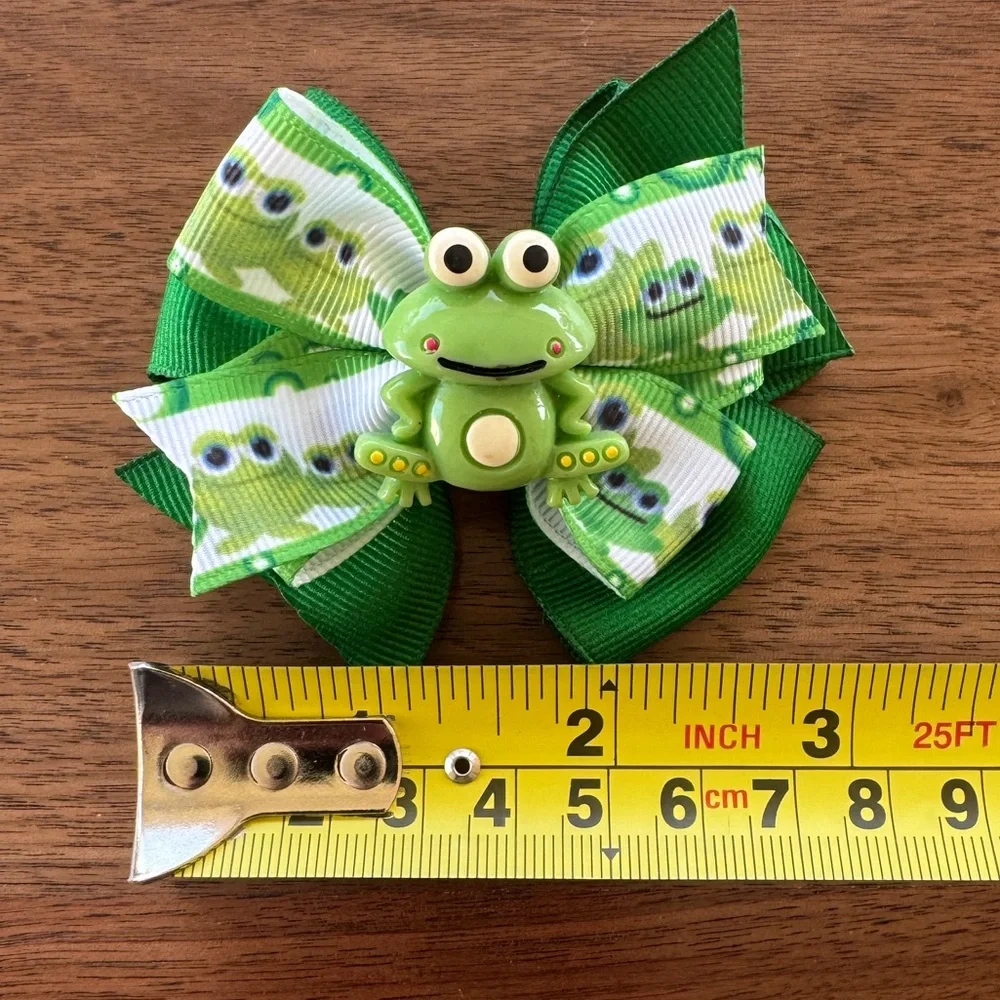 Adorable Frog Hair Bow on Clip - Handmade by Me